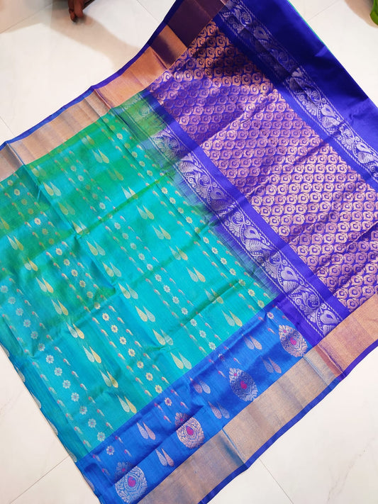 Pure Silk Uppada Allover Drop Design Saree