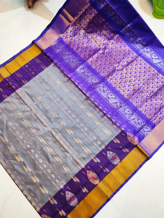 Pure Silk Uppada Allover Drop Design Saree