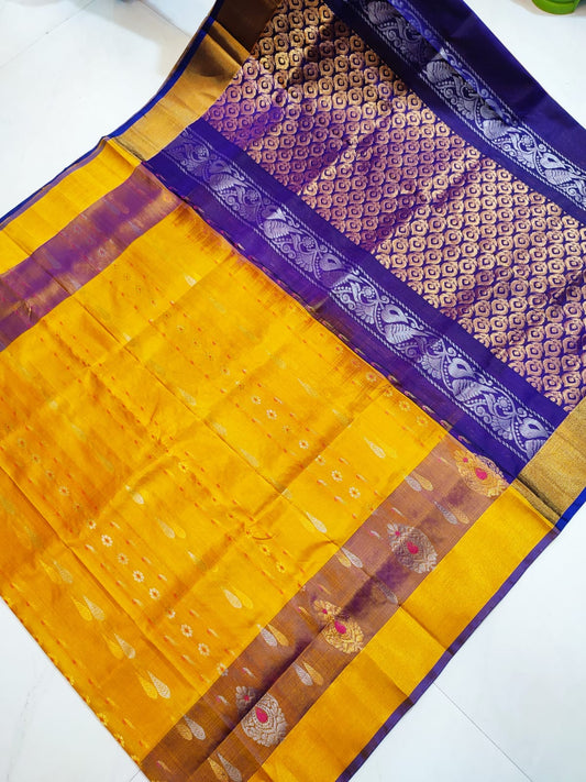 Pure Silk Uppada Allover Drop Design Saree