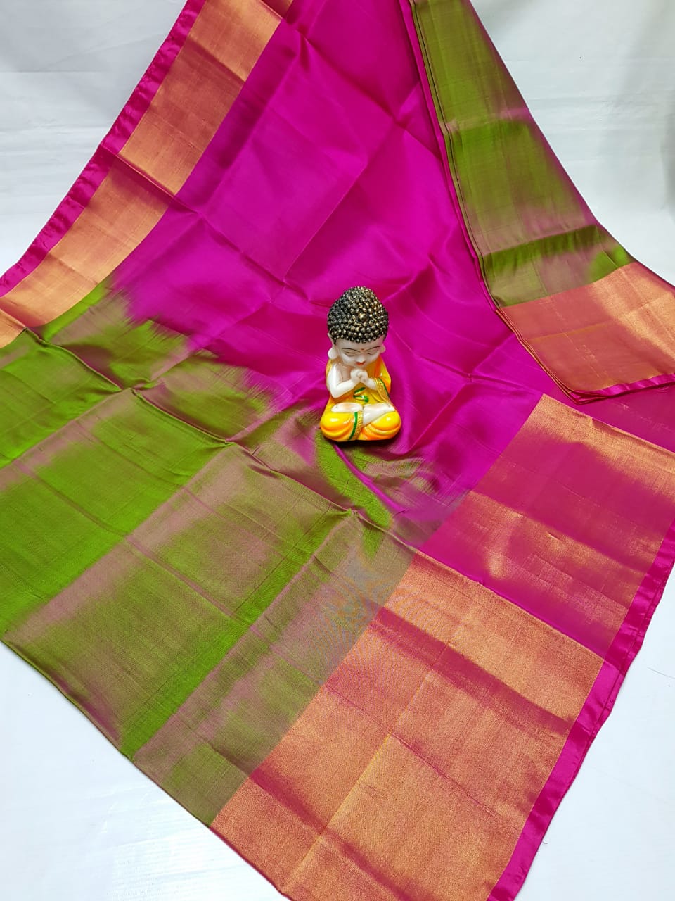 UPPADA SILK PLAIN ORANGE COLOUR SAREE – pochampallysarees.com