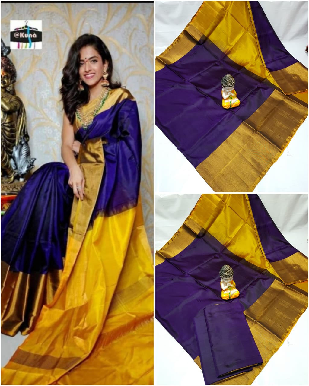 Pure Uppada Big Border Plain Saree