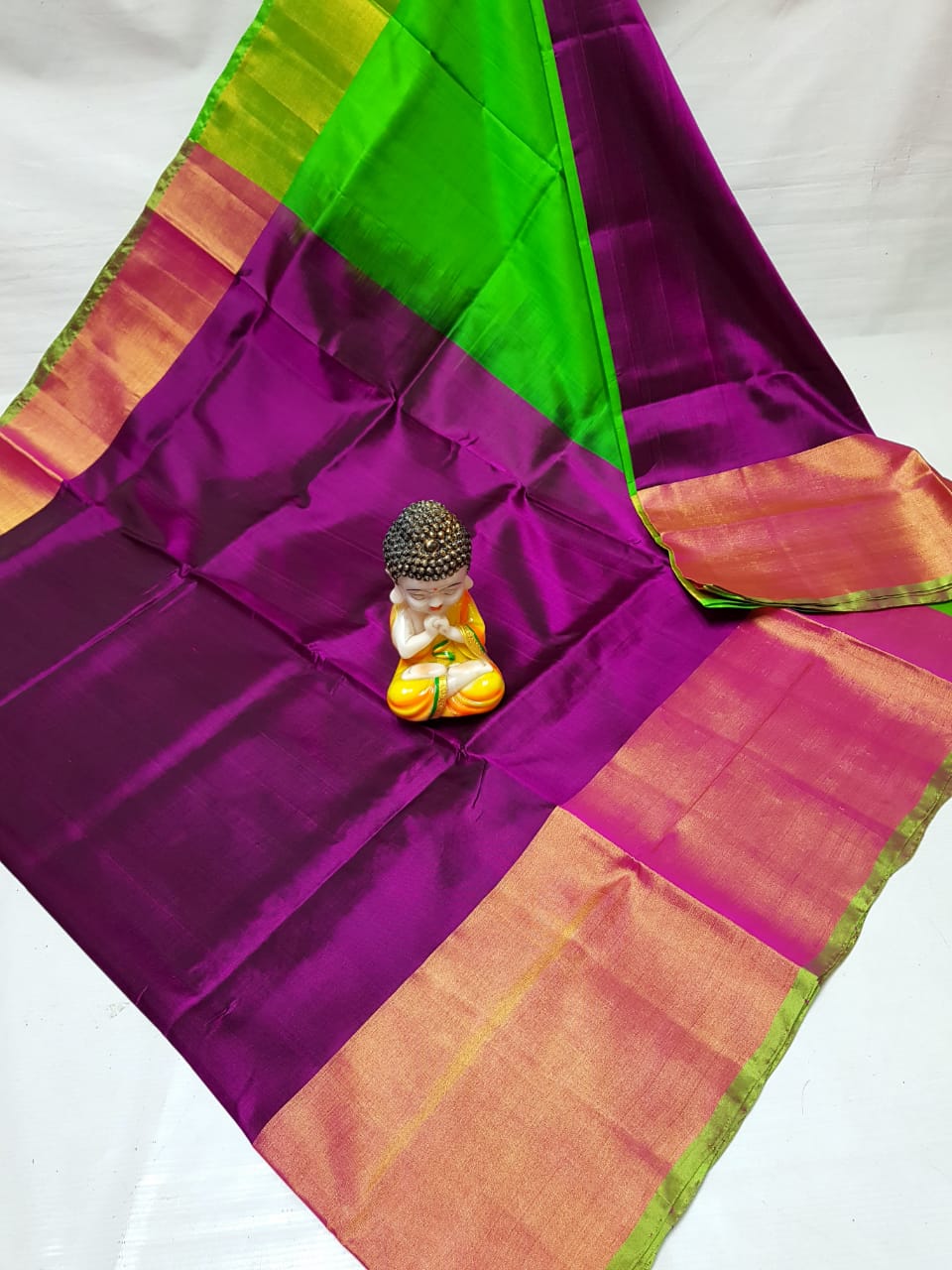 Pure Uppada Big Border Plain Saree